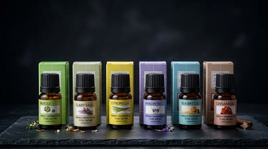 ATMIVA Breathe - six 10 ml aroma oil bottles with their boxes