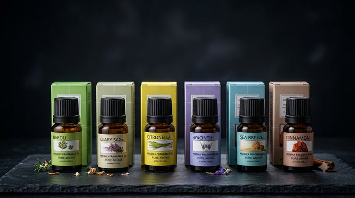 ATMIVA Breathe - six 10 ml aroma oil bottles with their boxes